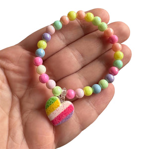 Rainbow Heart - Beaded Bracelet