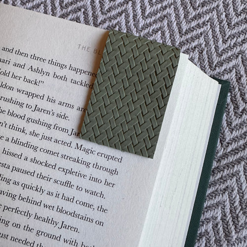 Green Basketweave Bookmark