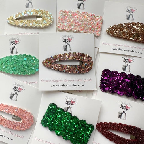 Mystery Glitter Snap Clip - 2”