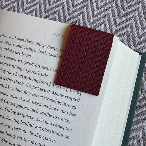 Red Basketweave Bookmark