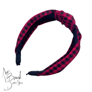 Knotted Buffalo Plaid Headband