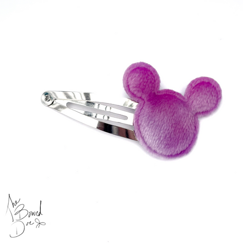 Fuzzy Mickey Snap Clip - 2”